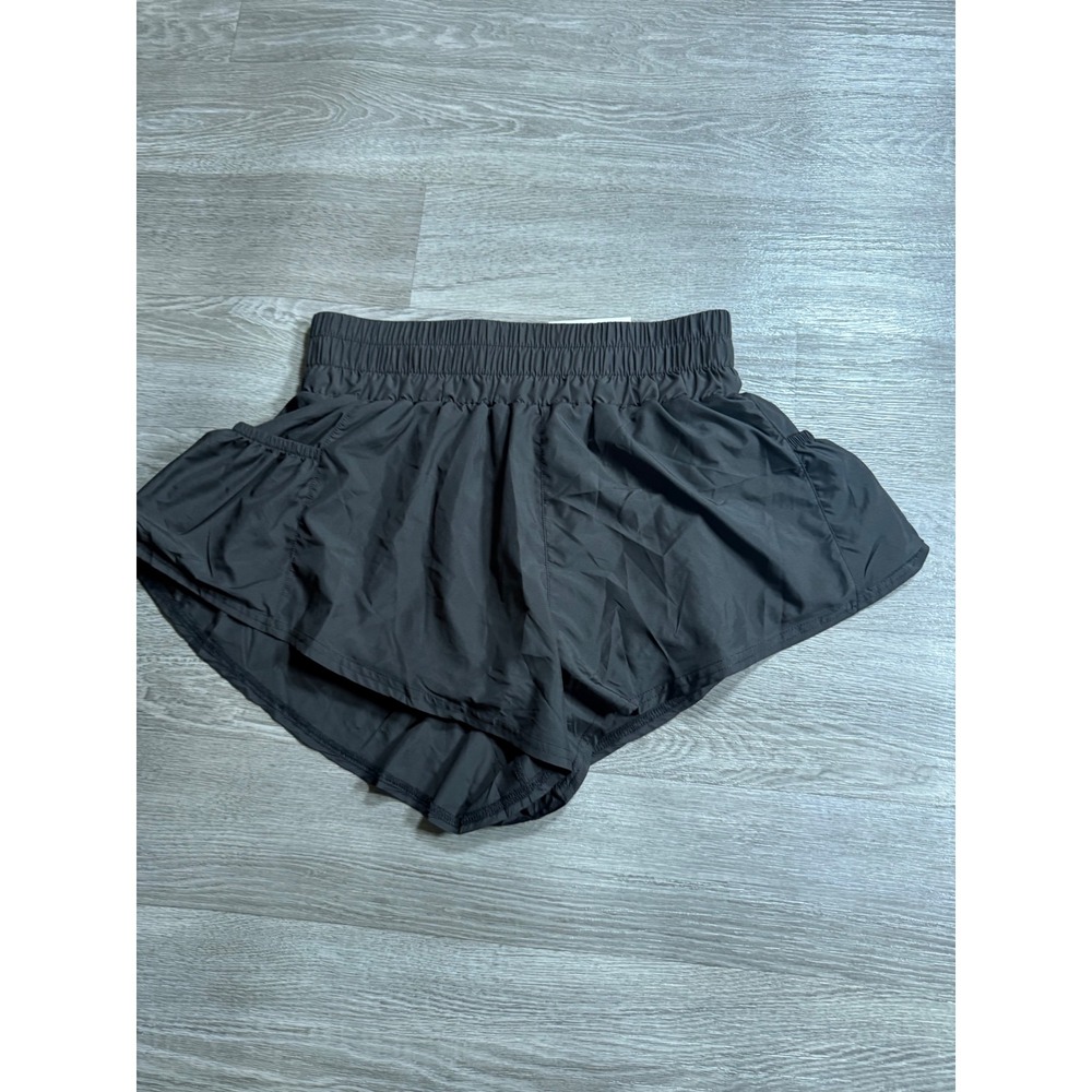 Otos New York Womens Active Shorts Black B486 Smocked Waist Running Gym M NEW